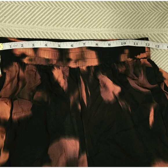 Universal Standard Wide-Leg Rayon Pants Womens Black Floral 4XS Elastic Waist - Picture 10 of 12